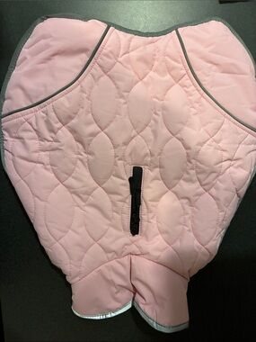 Quilted Pink Dog Coat with Reflective Trim